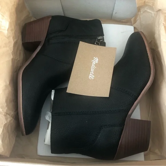 NIB $198 Madewell The Western Black Leather Bootie in size 7.5! - Picture 14 of 15